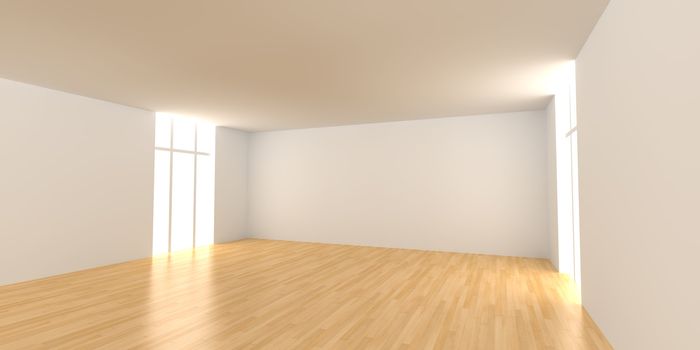 3D rendered Interior. An empty room. 