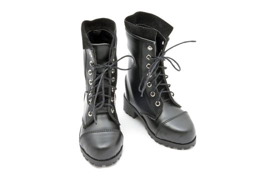 Black fashion boots isolated on white background