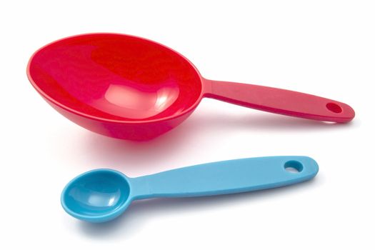  measuring spoons closeup on white background