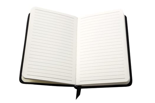 open notebook with blank pages