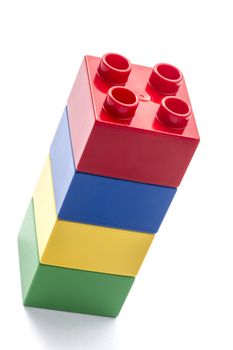Colorful building blocks isolated on white background