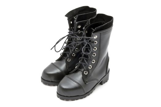 Black fashion boots isolated on white background