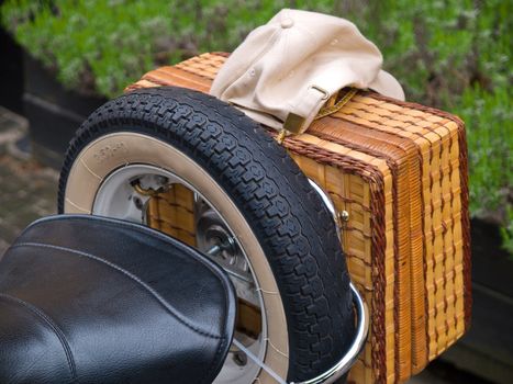 Details of vintage famous classic Italian scooter 