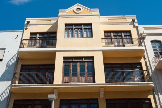 Details of Bauhaus architecture style house The White City Tel Aviv Israel