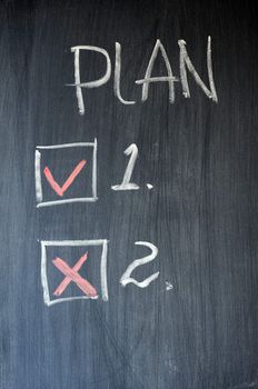 Plan list check box written on blackboard