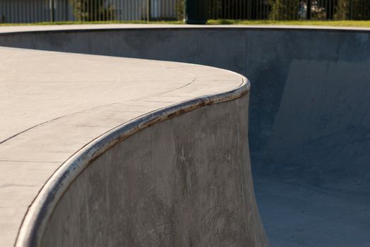 top rail of a bowl at a skate park