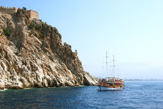 Cruise by the coast in Alanya, Turkey