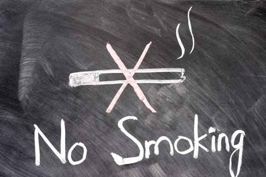 No smoking written on blackboard