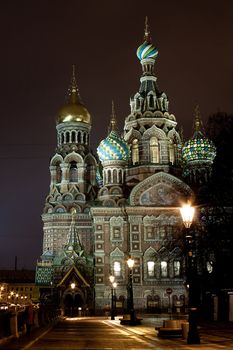 Temple of the Resurrection of Christ (spas na krovi) Russia by night