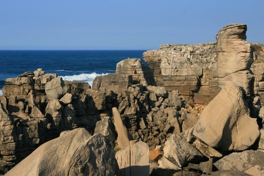 View on rocks and ocean