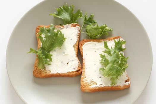 Toasts with cream cheese