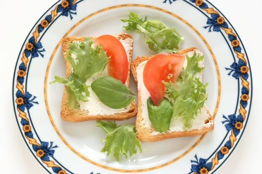 Toasts with cream cheese