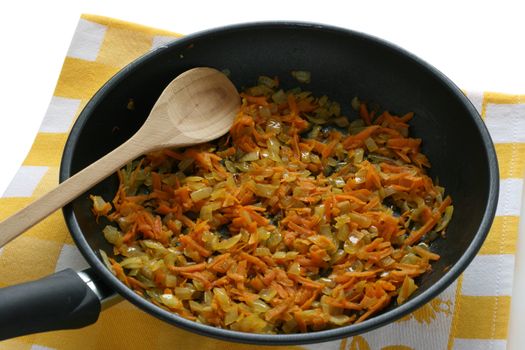 Fried onion with carrot