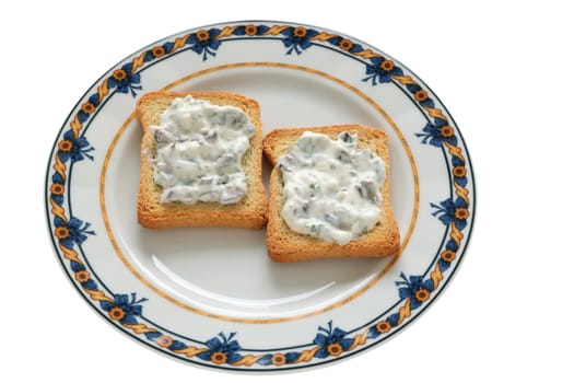 Toasts with cream cheese
