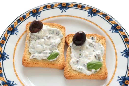 Toasts with cream cheese