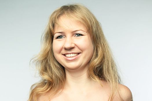 portrait of a beautiful young and very happy girl
