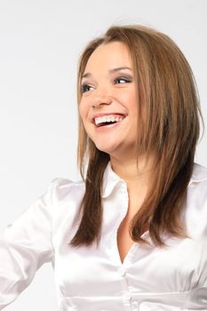 portrait of a beautiful young and very happy girl