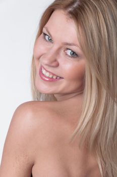 portrait of a beautiful young and very happy girl