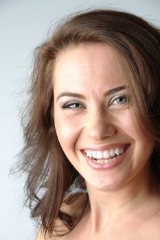 portrait of a beautiful young and very happy girl