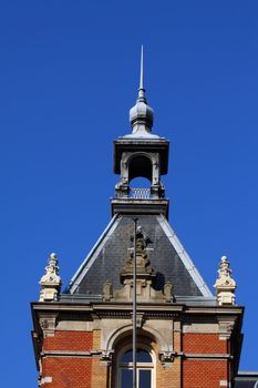 Church Tower over blue sky 