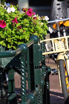 Amsterdam, Canal and bike. Holland. 