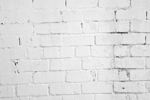 Background with old white painted brick wall