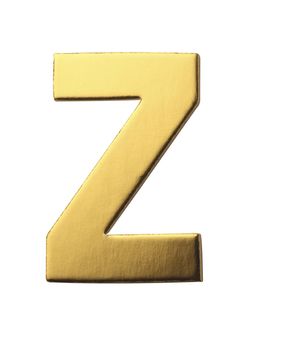 golden color alphabet of letter z