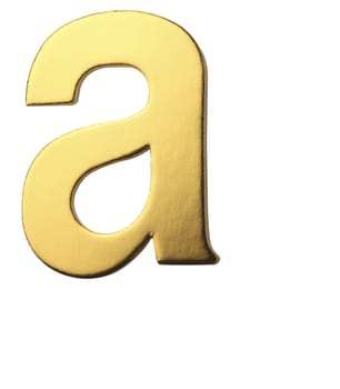 golden color alphabet of letter a