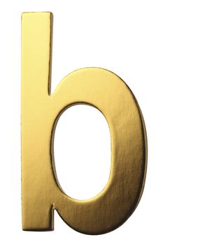 golden color alphabet of letter b