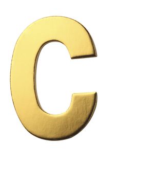 golden color alphabet of letter c