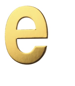 golden color alphabet of letter e