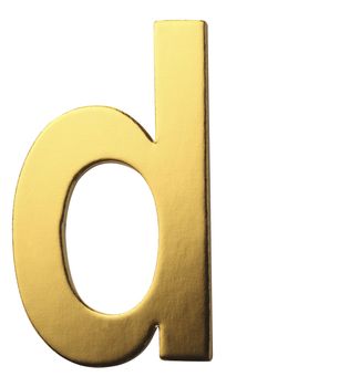 golden color alphabet of letter d