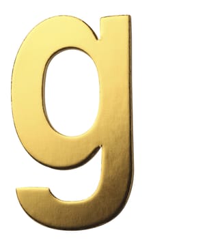 golden color alphabet of letter g