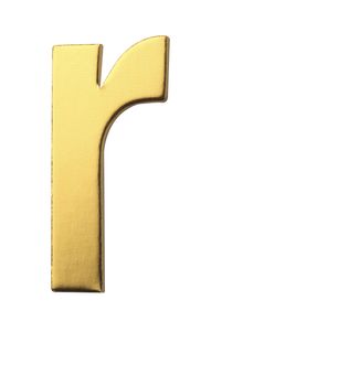 golden color alphabet of letter r