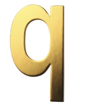 golden color alphabet of letter q