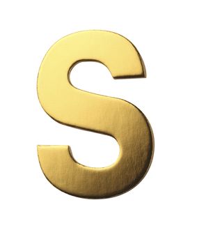 golden color alphabet of letter s