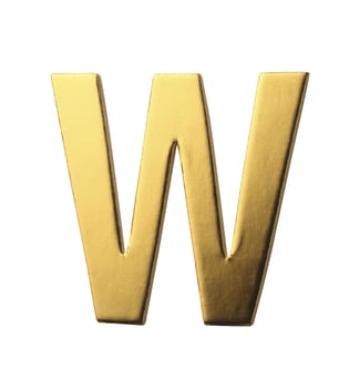 golden color alphabet of letter w