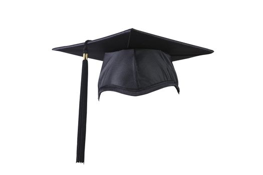 graduation cap on the white background with clipping path
