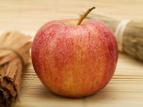 Red apple in a kitchen