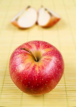 Fresh red apples in a kitchen