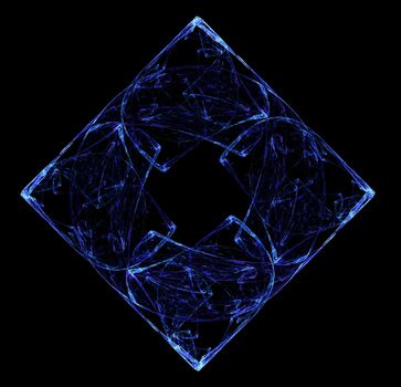 high resolution flame fractal forming a cube