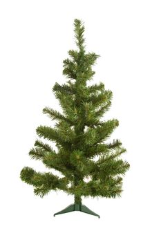 Cristmas object: artificial fir tree over white