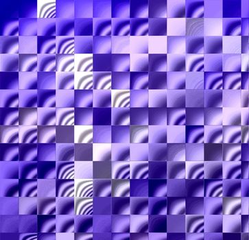 blue-purple mosaic background with glass/ metallic effect