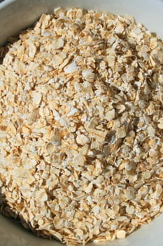 Close up of oats in a bowl.
