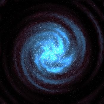 A star filled swirling galaxy in outer space.