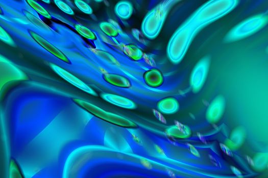 Abstract of cell division in blue and green