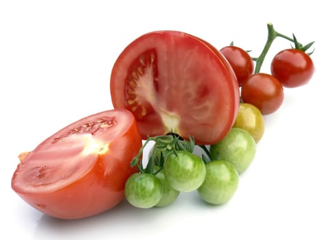 tomatoes on the white background 