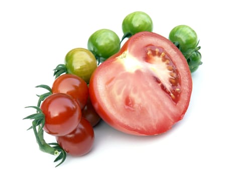 tomatoes on the white background 