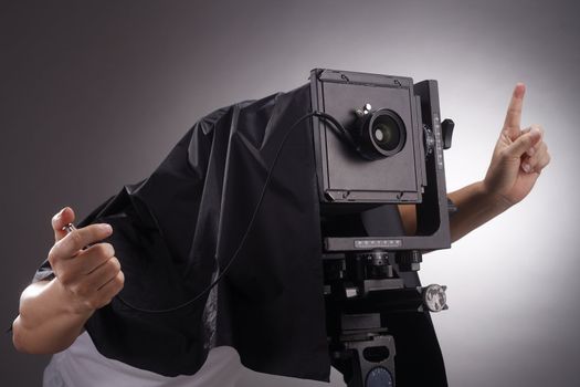 stock image of the large  format camera