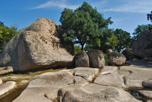 Ancient Thracian stone sanctuary in forest